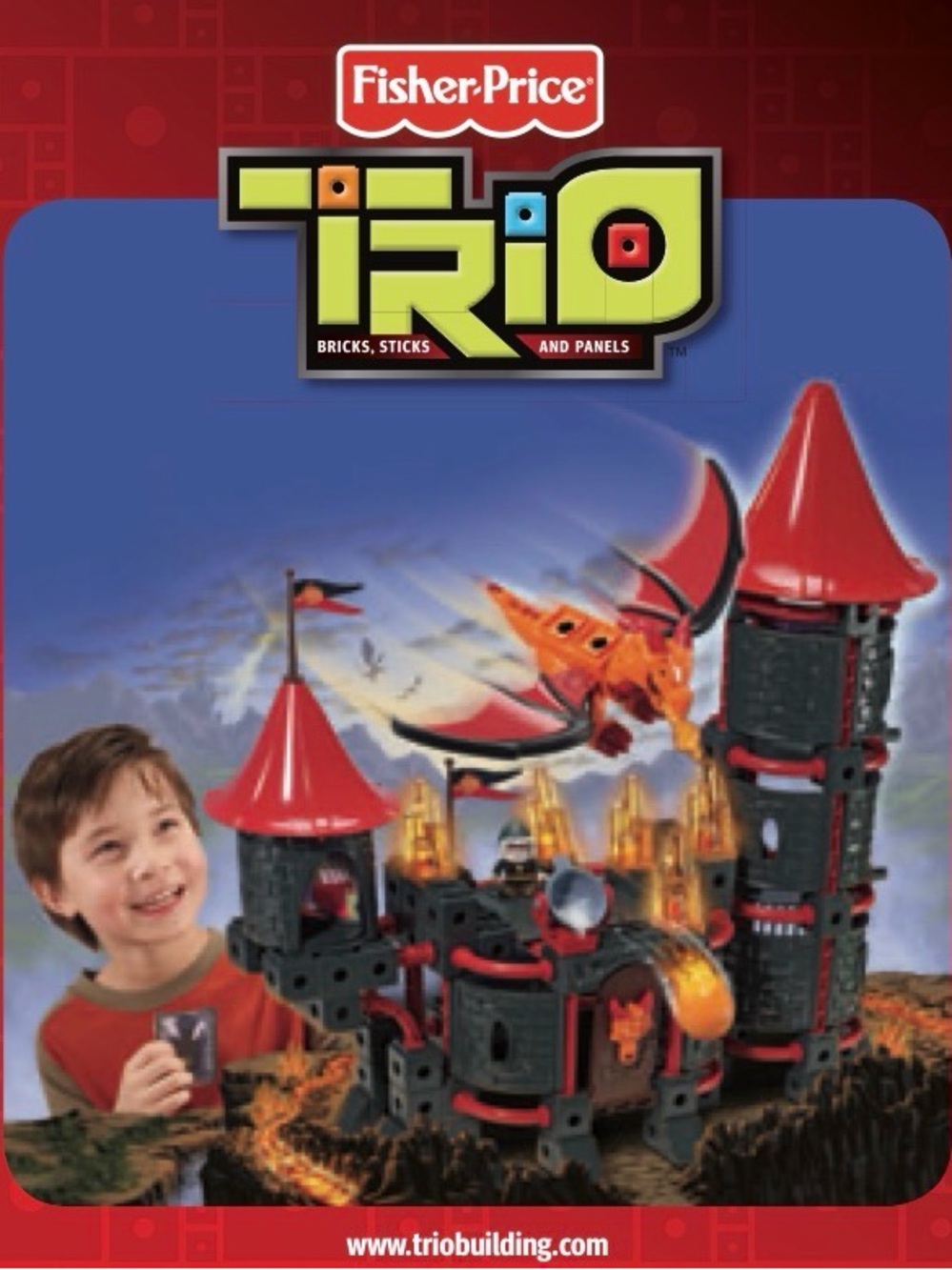 Fisher-Price TRIO Dragon Castle Playset - Red, Black, Orange
